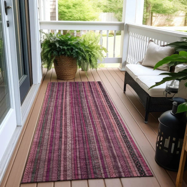 Velatrix Pink Washable Indoor - Outdoor Rug - LOOMLAN - LOOMLAN Rugs - Outdoor Rugs