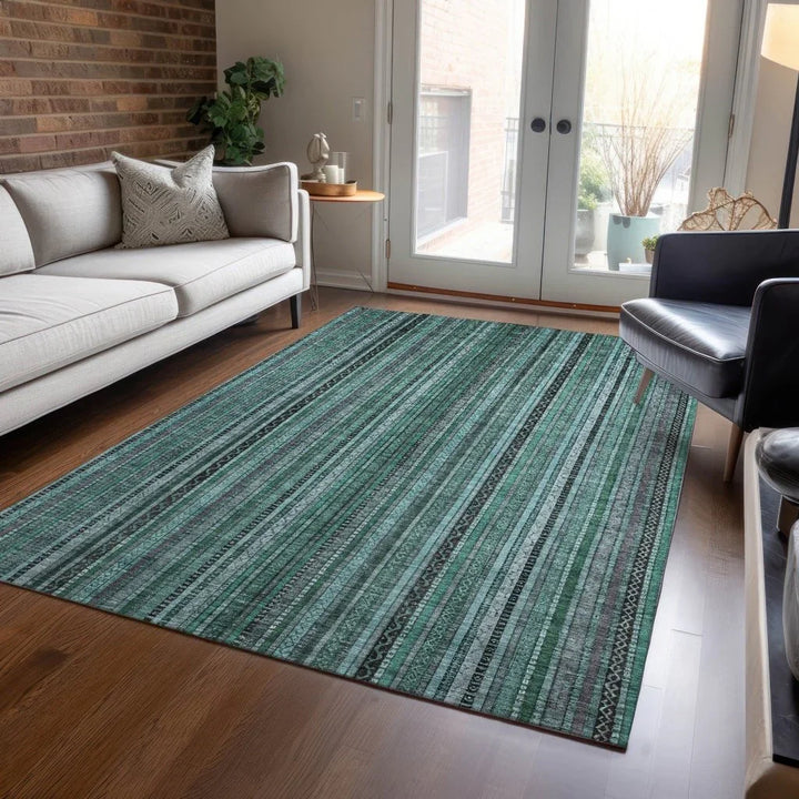 Velatrix Teal Washable Indoor - Outdoor Rug - LOOMLAN - LOOMLAN Rugs - Outdoor Rugs