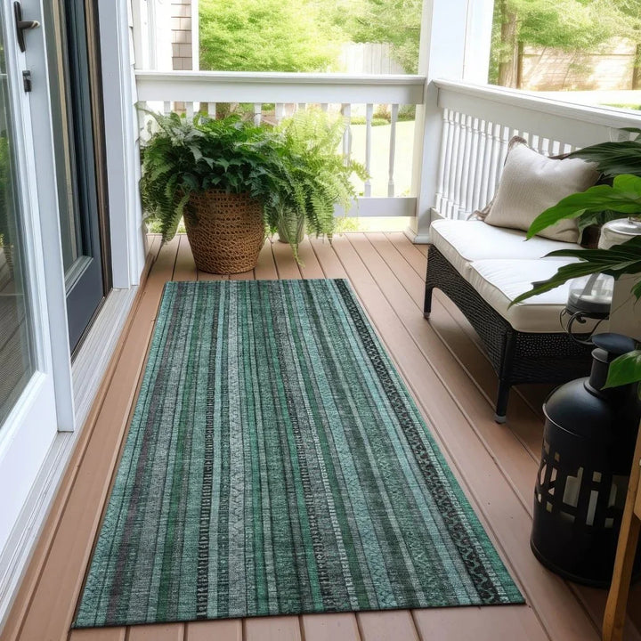 Velatrix Teal Washable Indoor - Outdoor Rug - LOOMLAN - LOOMLAN Rugs - Outdoor Rugs