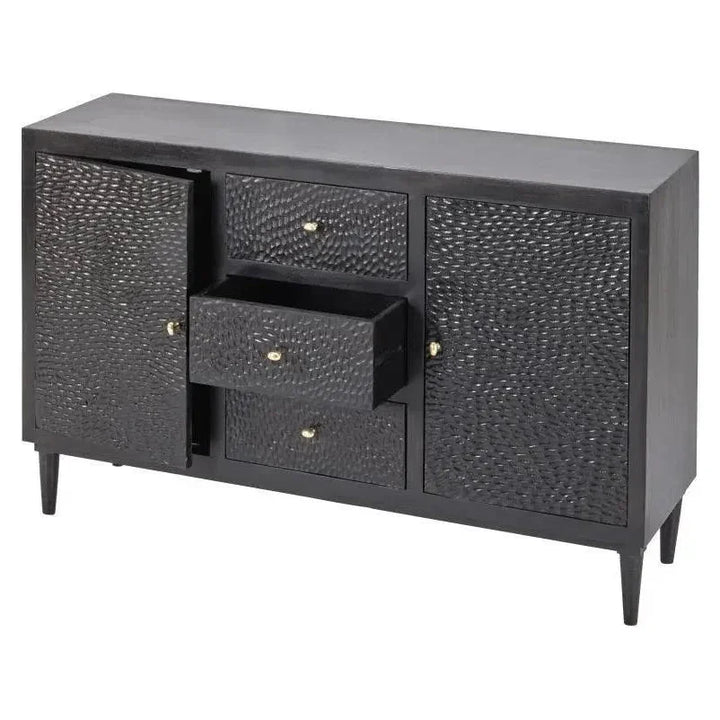 3 Drawer and 2 Door Wood Black Sideboard - LOOMLAN - LOOMLAN - Sideboards