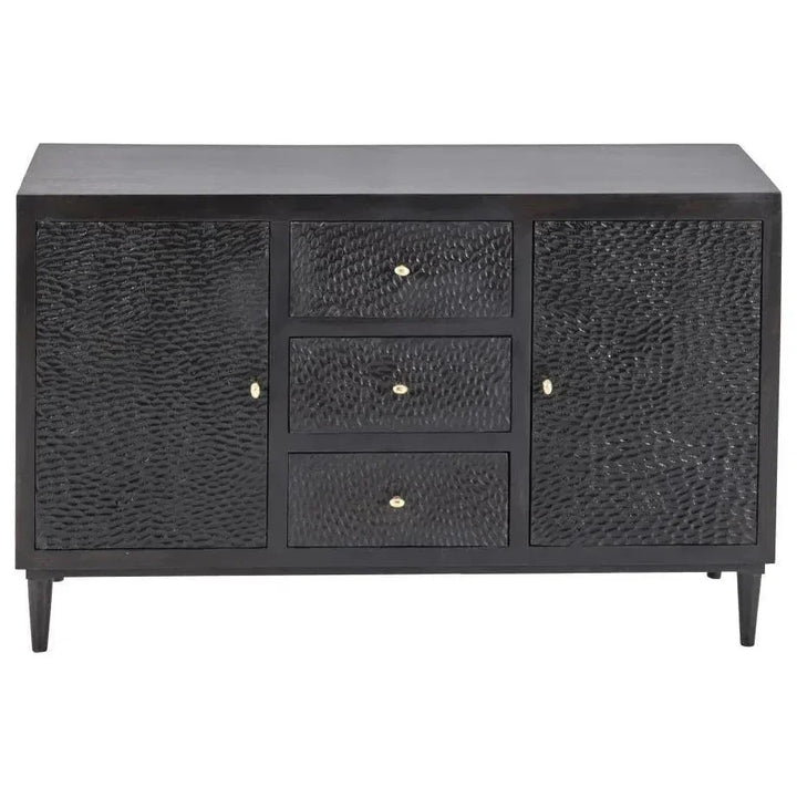 3 Drawer and 2 Door Wood Black Sideboard - LOOMLAN - LOOMLAN - Sideboards