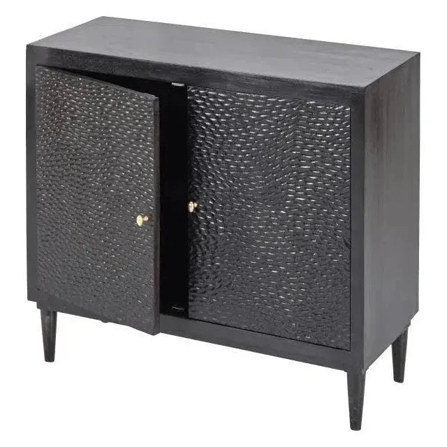 Narissa 2 Door Wood Black Cabinet - LOOMLAN - LOOMLAN - Accent Cabinets