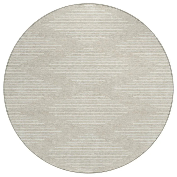Velina Beige Washable Indoor-Outdoor Rug-Outdoor Rugs-LOOMLAN Rugs-8' x 8'-LOOMLAN