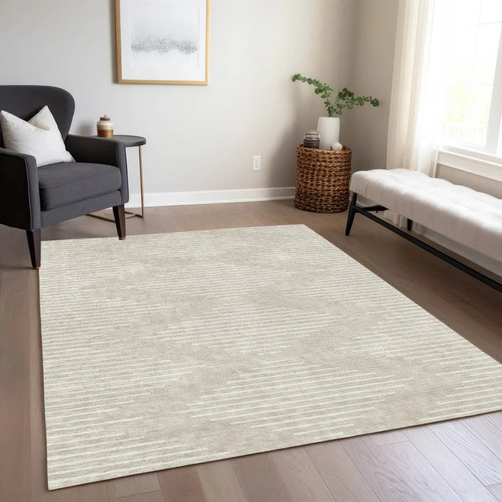 Velina Beige Washable Indoor-Outdoor Rug-Outdoor Rugs-LOOMLAN Rugs-LOOMLAN