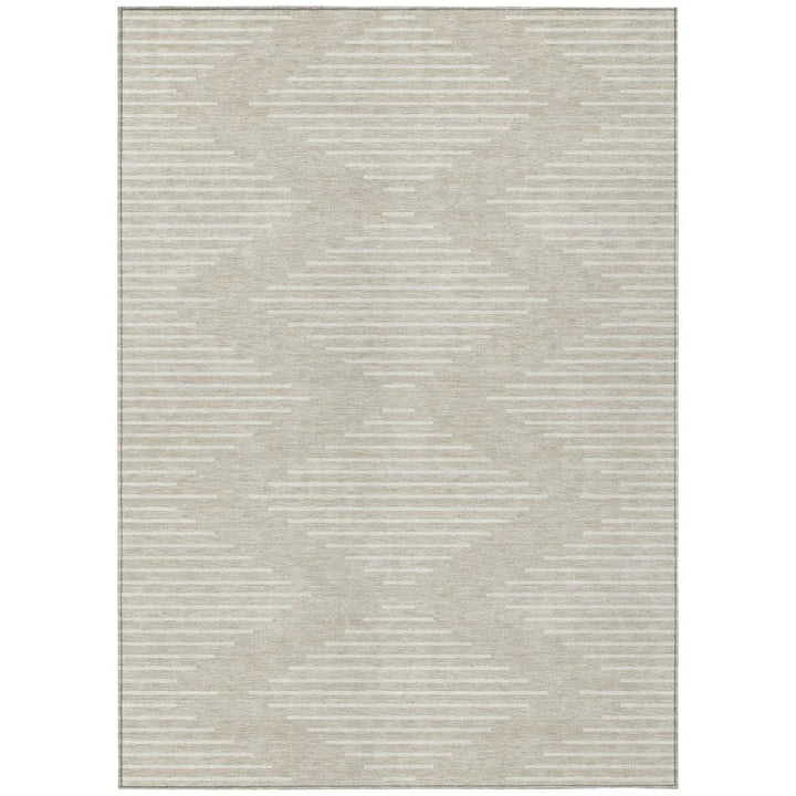 Velina Beige Washable Indoor-Outdoor Rug-Outdoor Rugs-LOOMLAN Rugs-2'6" x 3'10"-LOOMLAN