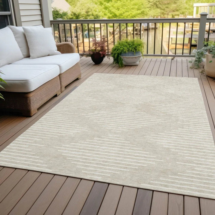 Velina Beige Washable Indoor-Outdoor Rug-Outdoor Rugs-LOOMLAN Rugs-LOOMLAN
