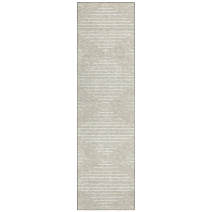 Velina Beige Washable Indoor-Outdoor Rug-Outdoor Rugs-LOOMLAN Rugs-2'3" x 7'6"-LOOMLAN