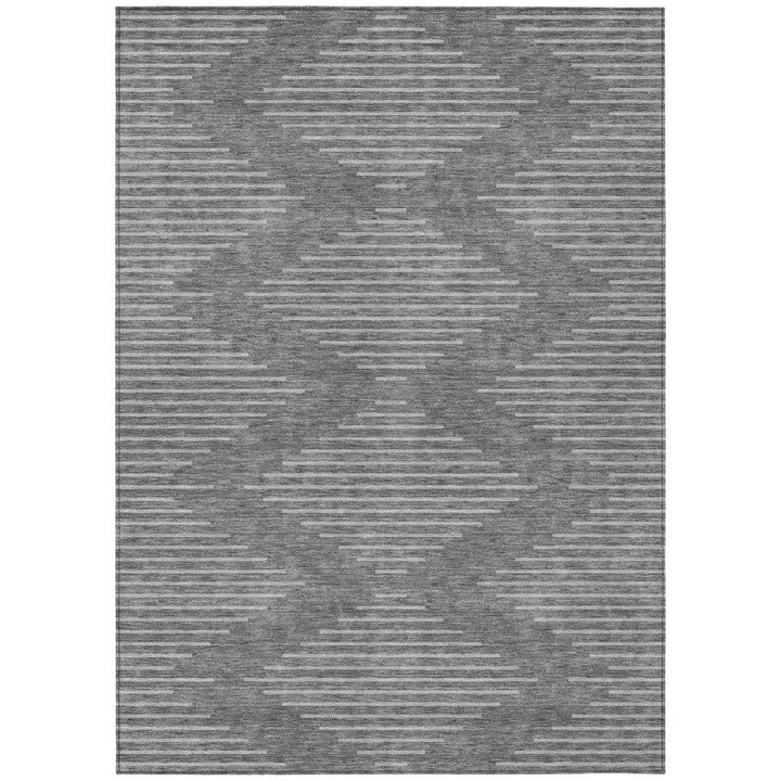 Velina Charcoal Washable Indoor-Outdoor Rug-Outdoor Rugs-LOOMLAN Rugs-2'6" x 3'10"-LOOMLAN
