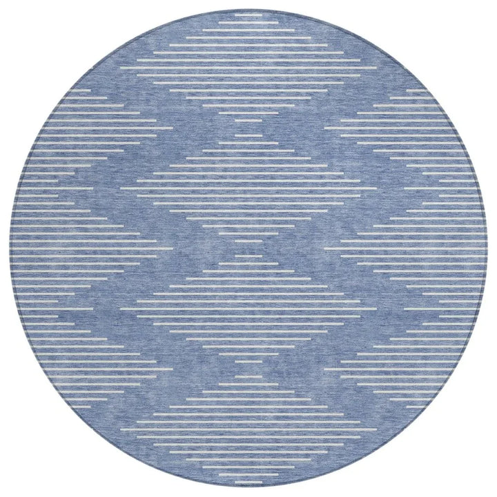 Velina Denim Washable Indoor-Outdoor Rug-Outdoor Rugs-LOOMLAN Rugs-8' x 8'-LOOMLAN