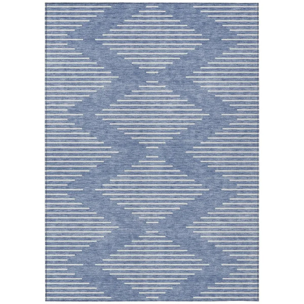 Velina Denim Washable Indoor-Outdoor Rug-Outdoor Rugs-LOOMLAN Rugs-2'6" x 3'10"-LOOMLAN