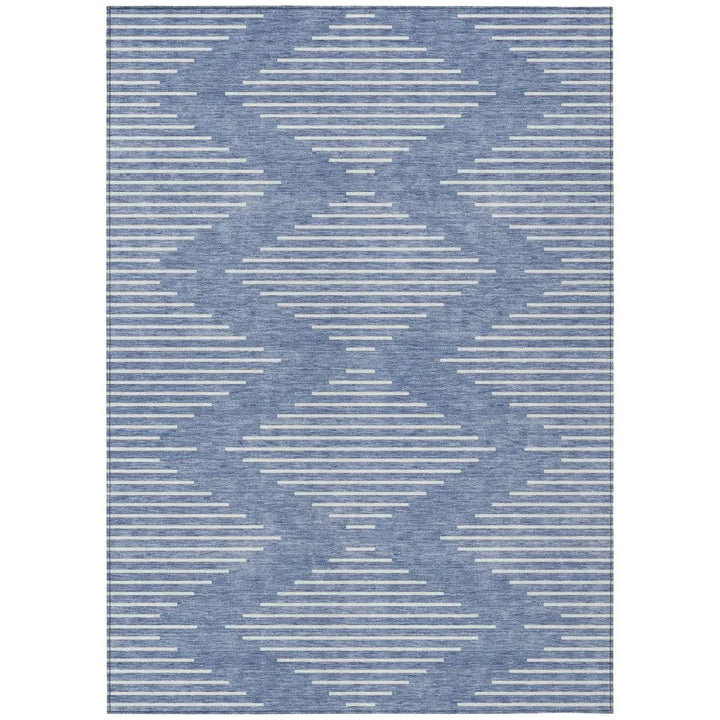 Velina Denim Washable Indoor-Outdoor Rug-Outdoor Rugs-LOOMLAN Rugs-2'6" x 3'10"-LOOMLAN