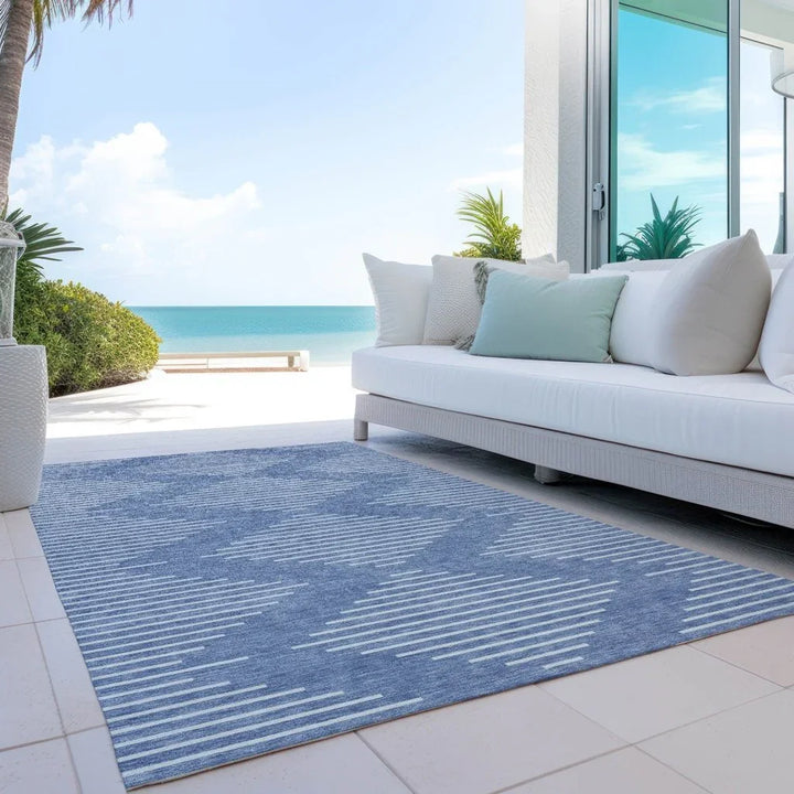 Velina Denim Washable Indoor-Outdoor Rug-Outdoor Rugs-LOOMLAN Rugs-LOOMLAN