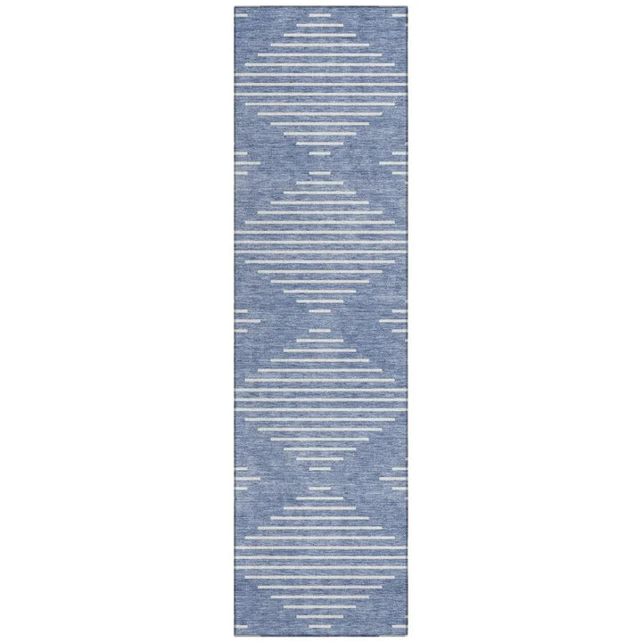 Velina Denim Washable Indoor-Outdoor Rug-Outdoor Rugs-LOOMLAN Rugs-2'3" x 7'6"-LOOMLAN