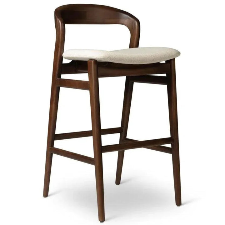 Velma Boucle Wooden Counter Stool - LOOMLAN - Urbia - Counter Stools