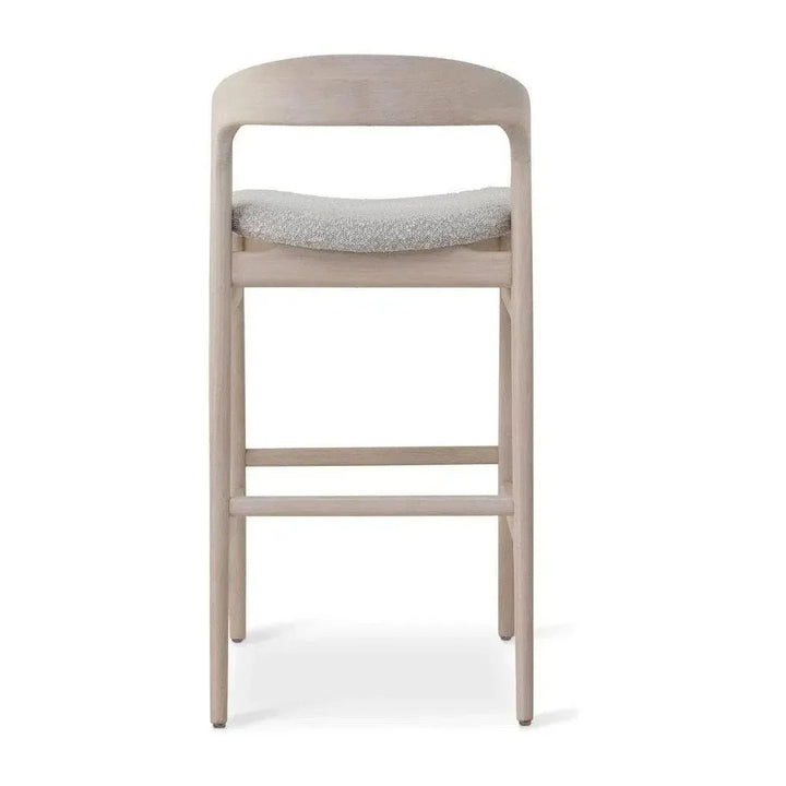 Velma Boucle Wooden Counter Stool - LOOMLAN - Urbia - Counter Stools