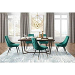 Velvet Green Dining Chair 2PC Modern Dining