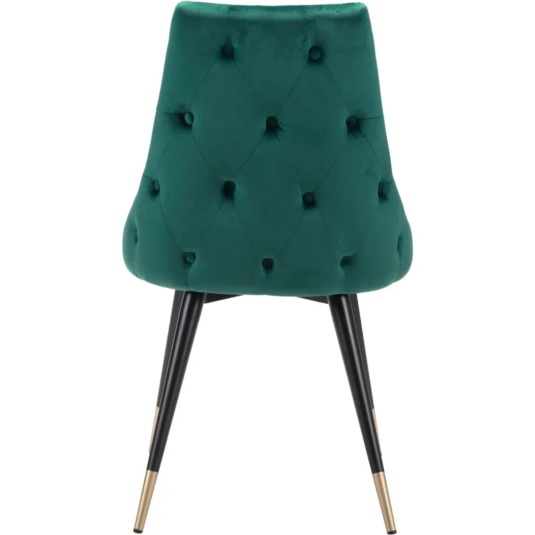 Velvet Green Dining Chair 2PC Modern Dining