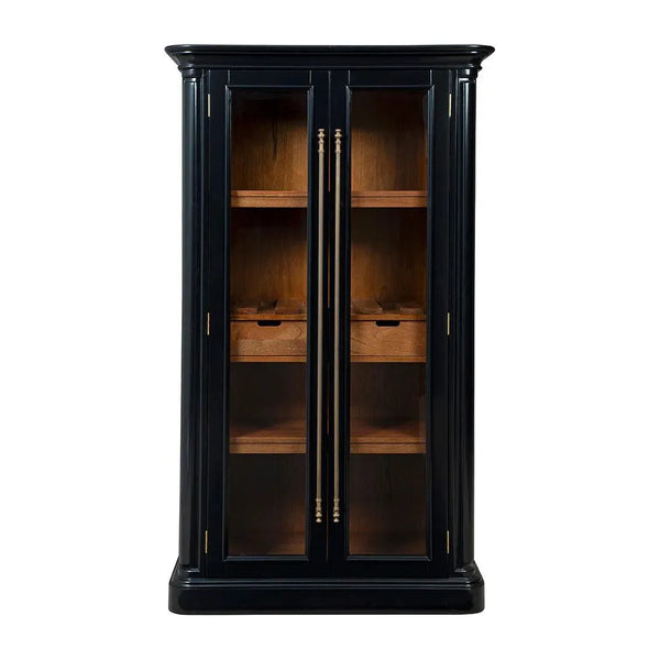 Veneto Solid Wooden Black Cabinet-Accent Cabinets-Furniture Classics-LOOMLAN