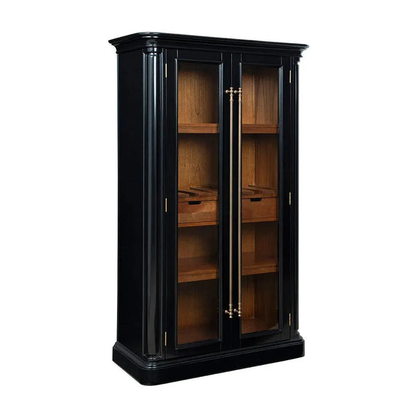 Veneto Solid Wooden Black Cabinet-Accent Cabinets-Furniture Classics-LOOMLAN