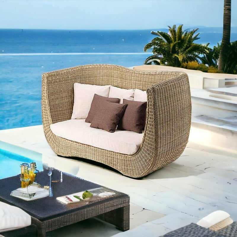 Venice Daybed Commercial Grade Outdoor Furniture Outdoor Cabanas & Loungers LOOMLAN By Hospitality Rattan Patio