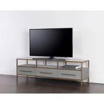 Venice Leather Media Console And Cabinet