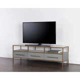 Venice Leather Media Console And Cabinet-TV Stands & Media Centers-SUNPAN-LOOMLAN