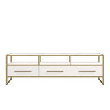 Venice Leather Media Console And Cabinet-TV Stands & Media Centers-SUNPAN-LOOMLAN