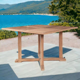 Venice Square Teak Outdoor Dining Table Umbrella Hole