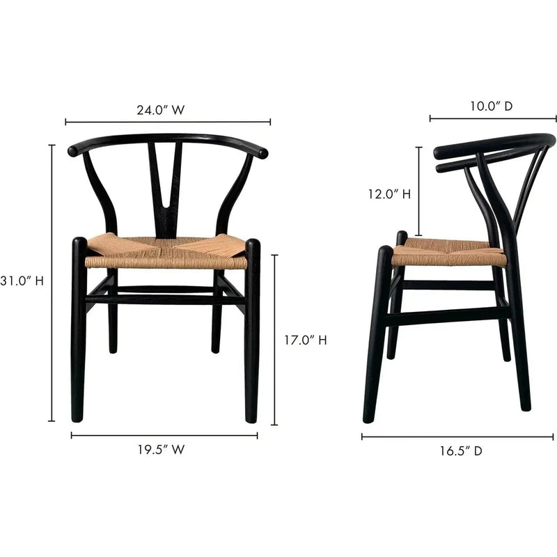 Ventana Armless Dining Chair-Dining Chairs-Moe's Home-LOOMLAN