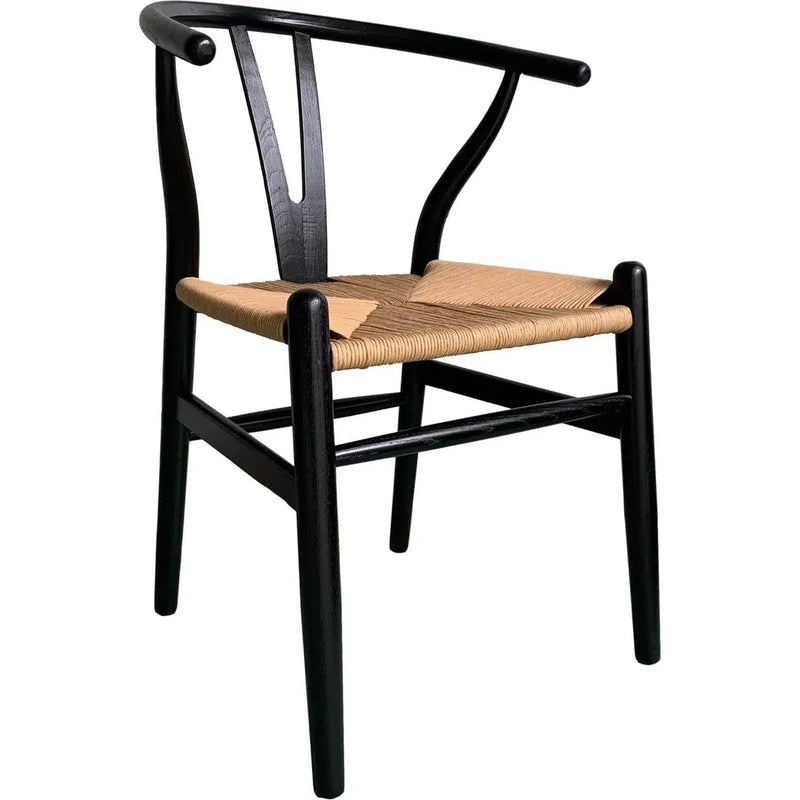 Ventana Armless Dining Chair-Dining Chairs-Moe's Home-Black - Natural-LOOMLAN