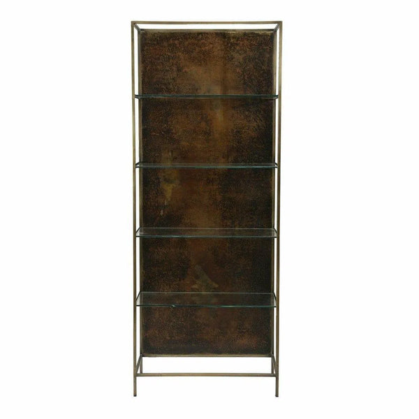 Venus Etagere Glass Shelves With Metal Frame Tall and Narrow Etageres LOOMLAN By LHIMPORTS