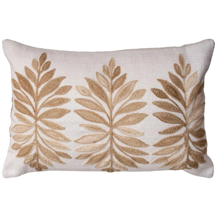 Vera Botanical Lumbar Outdoror Pillow-Outdoor Pillows-LOOMLAN-Natural-LOOMLAN
