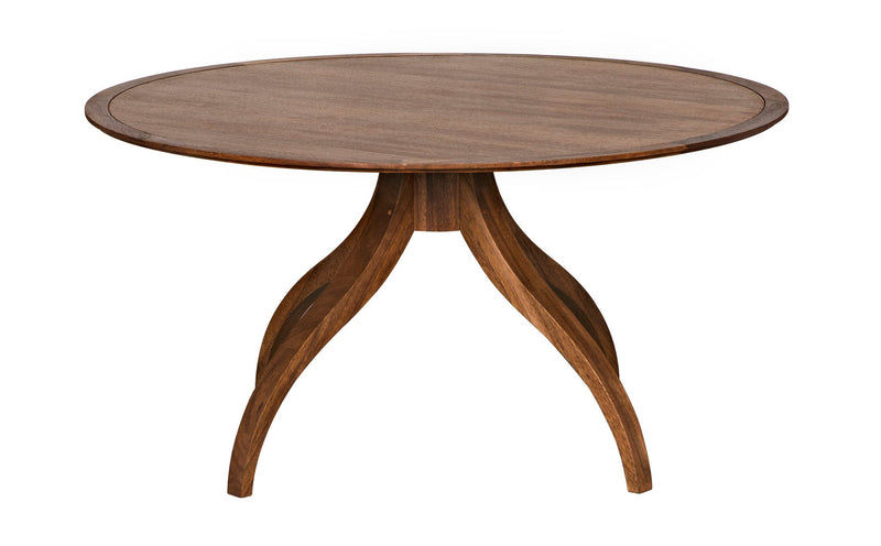 Vera Wood Round Dining Table-Dining Tables-Noir-LOOMLAN