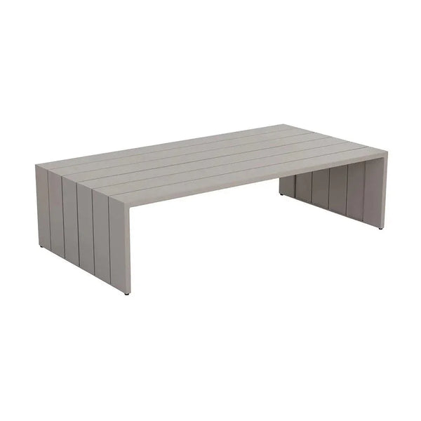 Verin Aluminum Outdoor Rectangular Coffee Table-Outdoor Coffee Tables-SUNPAN-Greige-LOOMLAN