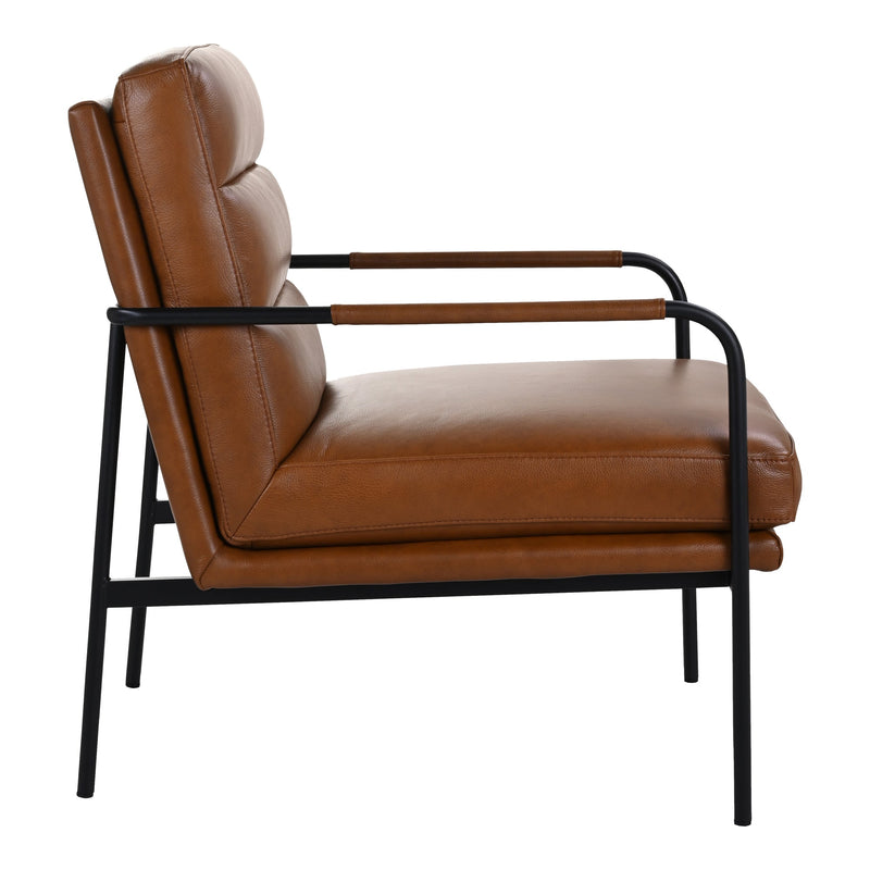  Verlaine Top Grain Brown Leather Living Room Chair Moe' Home