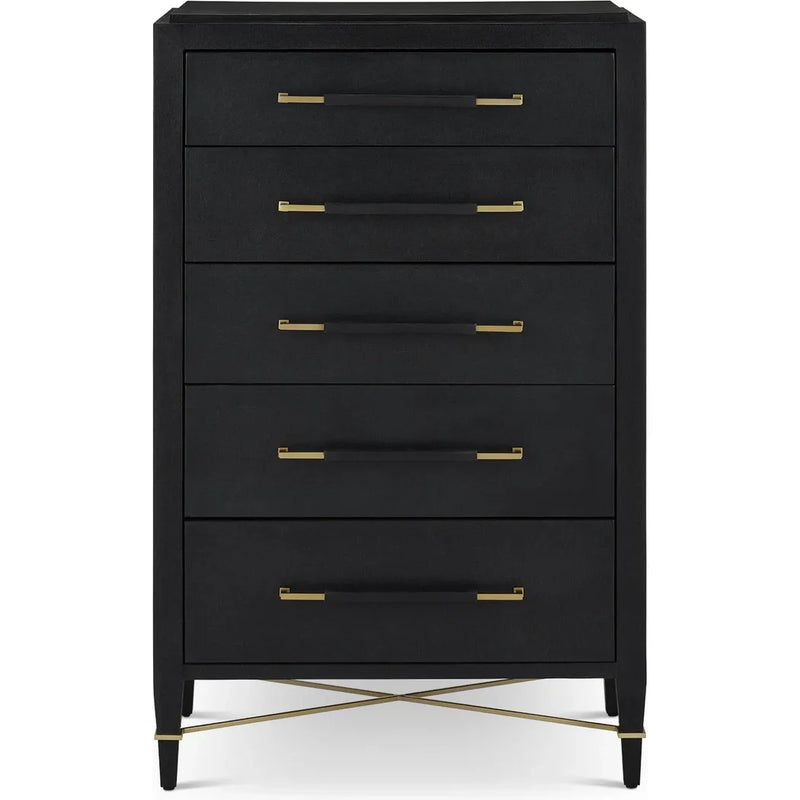 Verona Black Five-Drawer Chest