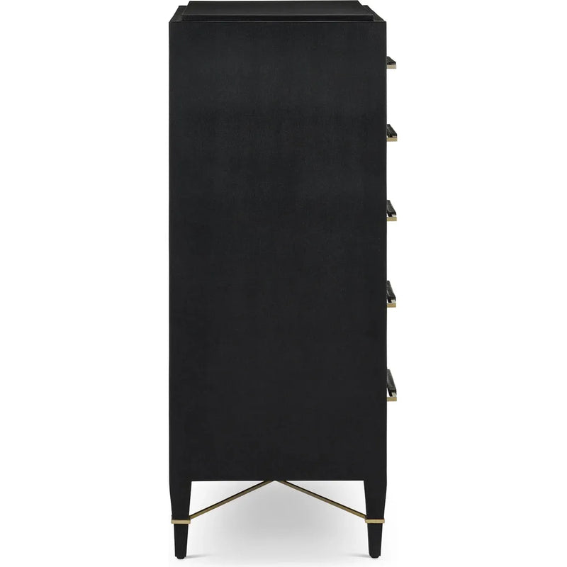 Verona Black Five-Drawer Chest