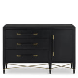 Verona Black Three-Drawer Chest Chests LOOMLAN By Currey & Co