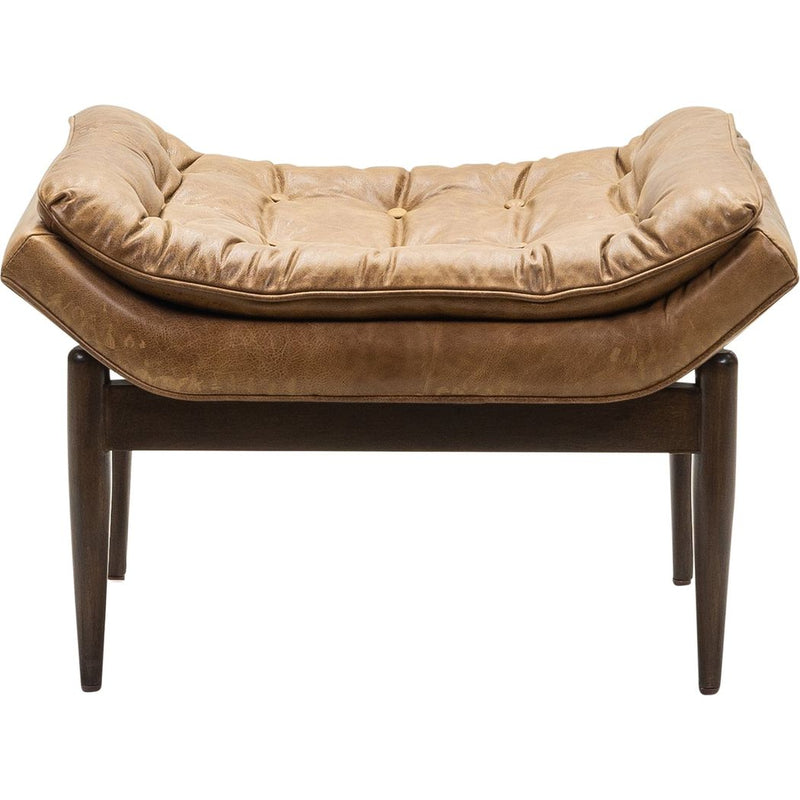 Verona Leather Mid-Century Charm Ottoman