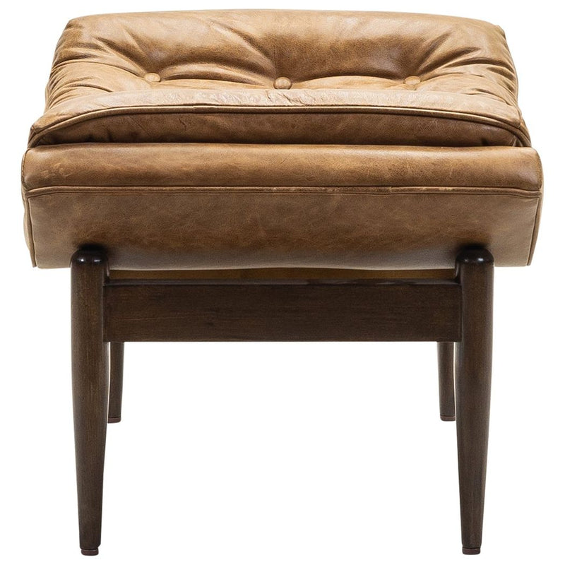 Verona Leather Mid-Century Charm Ottoman