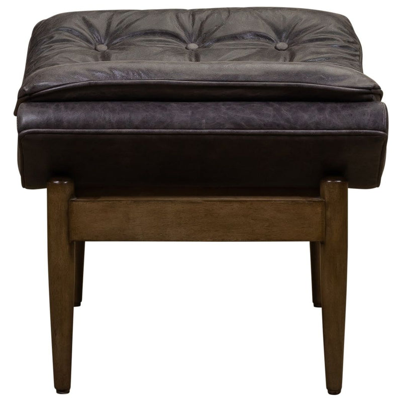 Verona Leather Mid-Century Charm Ottoman