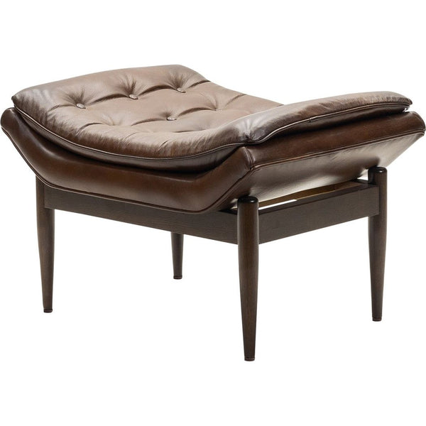 Olivia + Quinn-Verona Leather Mid-Century Charm Ottoman-Ottomans-Corner Office Liquor-LOOMLAN