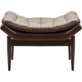 Verona Leather Mid-Century Charm Ottoman