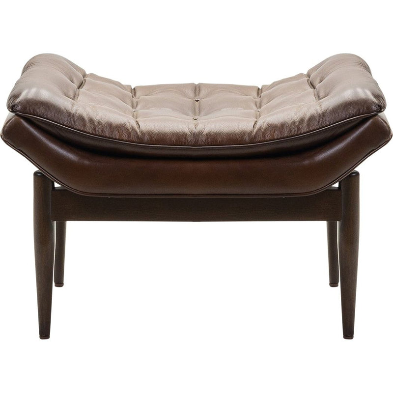 Verona Leather Mid-Century Charm Ottoman