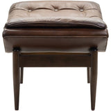 Verona Leather Mid-Century Charm Ottoman