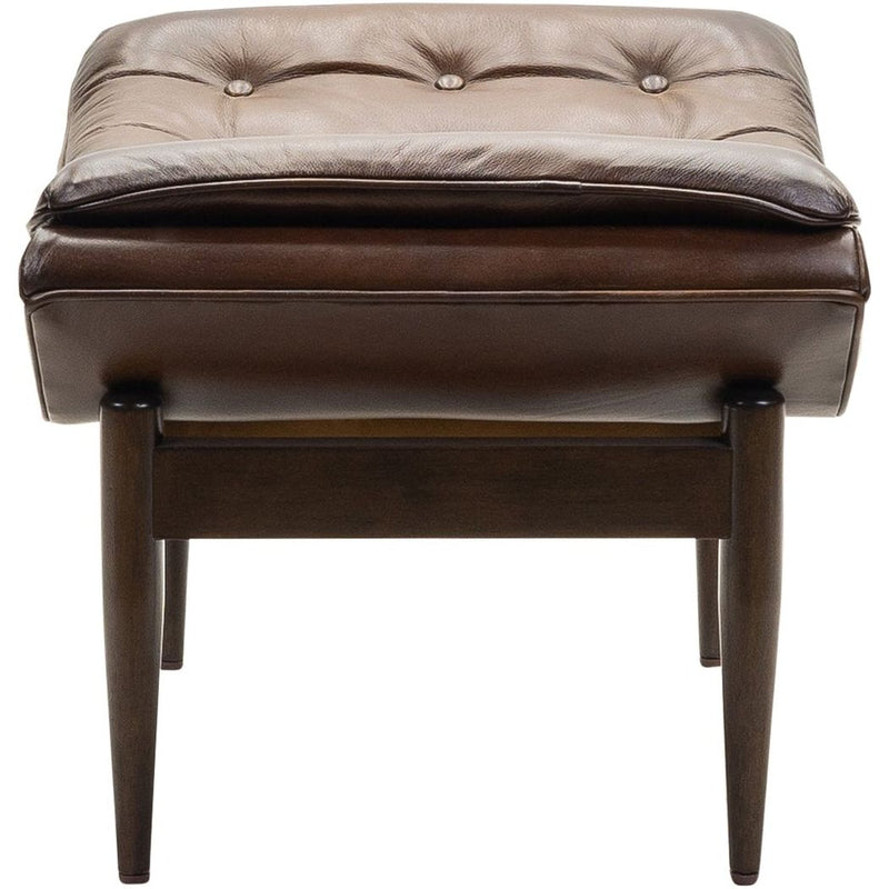 Verona Leather Mid-Century Charm Ottoman