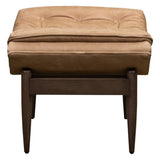 Verona Leather Mid-Century Charm Ottoman