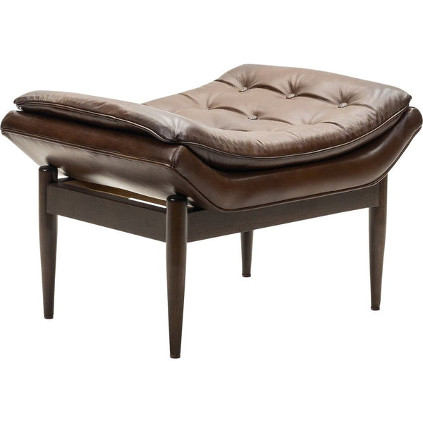 Olivia + Quinn-Verona Leather Mid-Century Charm Ottoman-Ottomans-Corner Office Liquor-LOOMLAN