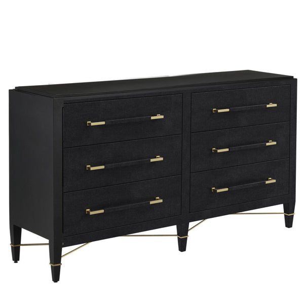 Verona Six Drawers Black Chest