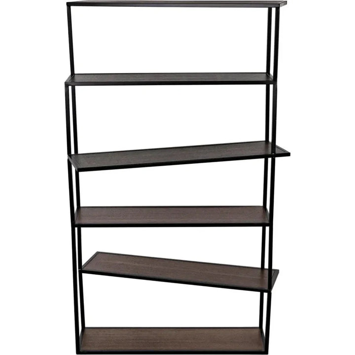 Verso Steel Framed Black Etagere-Etageres-Noir-LOOMLAN